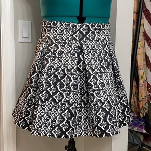 Beautiful Black and White Flare High Waist Skirt